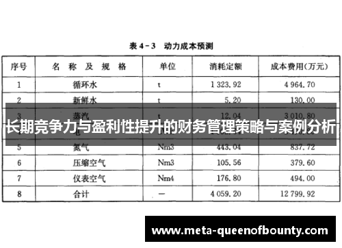 长期竞争力与盈利性提升的财务管理策略与案例分析